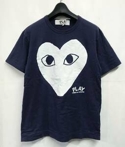 Mサイズ◆PLAY COMME des GARCONS プレイ コムデギャルソン ハート Tシャツ ネイビー 紺 CDGSHIRTHOMMEPLUSJUNYAWATANABE