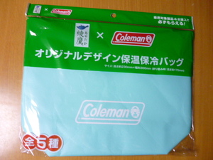 エメラルドグリーン　非売品　　未使用　　保冷バッグ　　綾鷹　Coleman オリジナルデザイン　保温保冷バッグ　 コールマン 　