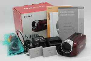 【返品保証】 【録画確認済み】キャノン Canon ivis HF R21 レッド 20x バッテリー 元箱付き ビデオカメラ C6144