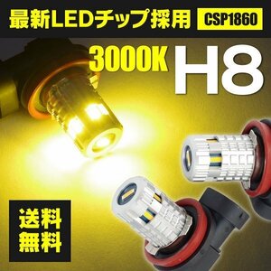 【ネコポス送料無料】LED フォグランプ H8 イエロー 3000K 90W 2個セット【フィット GK3 GK4 GK5 GK6/GP5】