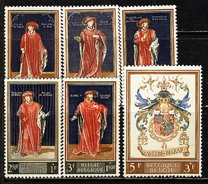 ベルギー 1959年 付加金付切手(王立博物館支援 )セット