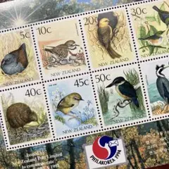52569セール現品限外国切手未使用　ニュージーランド発行切手展小型シート鳥普通