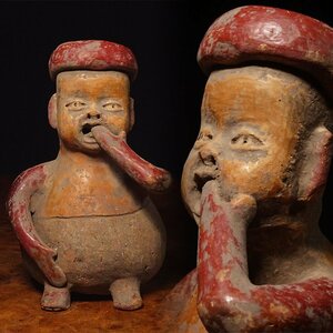 慶應◆古代アンデスの美術 プレ・インカ 4～7世紀 モチェ文化 加彩男児像 プリミティブアート 発掘出土品