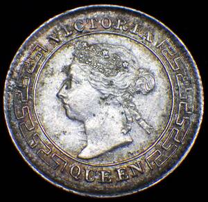 1894年 イギリス領セイロン ヴィクトリア女王 10セント銀貨