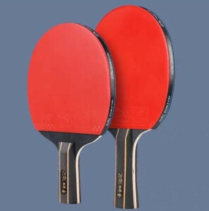 卓球ラケット DOUBLE FISH ラバー貼りラケット 中国式ペンホルダー 両面粘着ラバー (ラバー保護フィルム2枚付き)