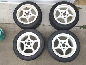 ENKEI RP-01 中古ホイール＆タイヤ ４本セット 15×7JJ ＋35 PCD114.3 5H 195/50R15