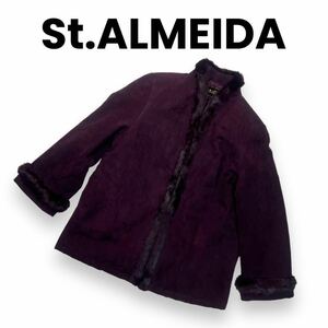 St.ALMEIDA コート　ジャケットコート　ワインレッド系　M ラビット