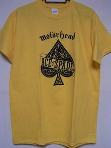 即決★新品バンドＴシャツ★モーターヘッド★MOTORHEAD★ACE OF SPADES（バックプリント付）★イエロー×ブラック★S/M/Lサイズ対応可能