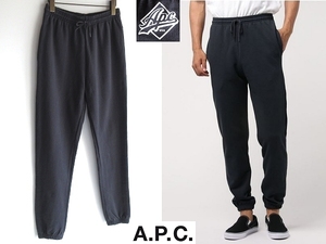 A.P.C. U.S. アーペーセー 2019SS JOGGING VIRGIL ロゴプリント スウェット ジョガーパンツ イージーパンツ XS ネイビー 紺 USA製