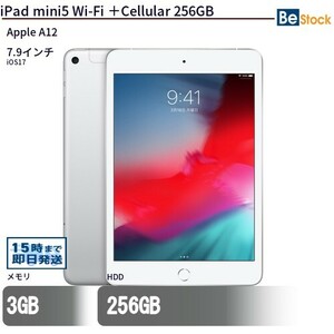 中古 タブレット iPad mini5 Wi-Fi ＋Cellular 256GB SIMフリー シルバー 本体 7.9インチ iOS17 Apple アップル 6ヶ月保証