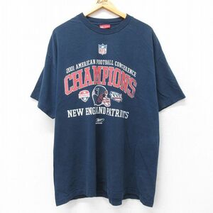 XL/古着 リーボック 半袖 ビンテージ Tシャツ メンズ 00s NFL ニューイングランドペイトリオッツ 大きいサイズ コットン クルーネック