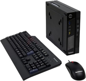 ＜中古超小型パソコンセット＞Lenovo－M53 4GB・新品SSD256GB・Win10・DVD・OFFICE2019・無線LAN・キーボードとマウス・スピーカー