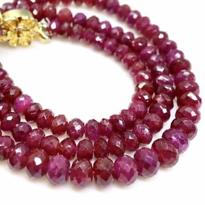 《天然ルビーネックレス》M 約27.5g 約43.0cm ruby necklace jewelry ジュエリー DA0/DB0