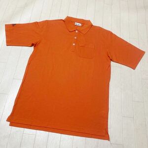 3624☆ adidas アディダス GOLF ゴルフ トップス ポロシャツ 半袖カットソー 胸ポケットあり メンズ L オレンジ