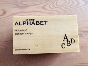 木製ゴムスタンプ　ウッドボックススタンプ　アルファベット