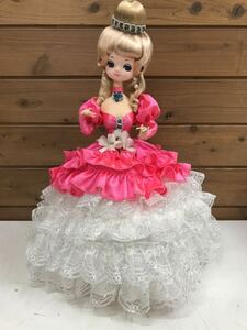 昭和レトロ フランス人形 スキヨ リボン スキヨドール ポーズ人形 ピンク ドレス F566
