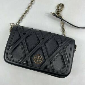 1円〜【入手困難品】 トリーバーチ Tory Burch ショルダーバッグ チェーン レザー キルティング ロビンソン 斜め掛け ブラック 黒