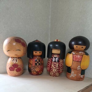 創作こけし 伝統工芸箱根こけし4品 民芸品 日本人形