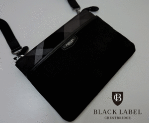 今期モデル 新品 BLACK LABEL CRESTBRIDGE ブラックレーベル クレストブリッジ CBチェック ショルダ−バッグ ブラック　少し訳あり