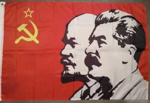 ソビエト　赤旗　レーニンとスターリン　USSR ソ連　フラッグ　社会主義　