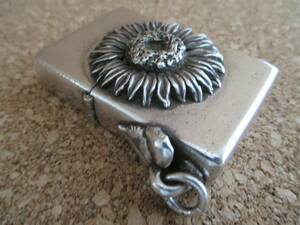 ZIPPO 『Sunflower Sterling Silver ひまわり スターリングシルバー 925』2000年製造 純銀 ゴッホ名作 オイルライター ジッポ 廃版激レア