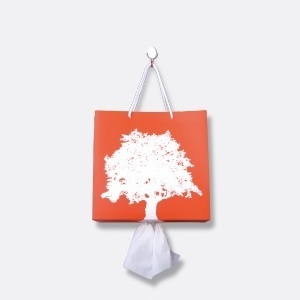 【送料込】壁掛タイプのティッシュケース「Bag + Tissue case（オレンジ）」