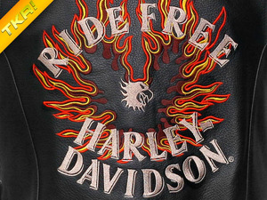 TKR◆RIDEFREE Fire-Egle ハーレーのライダーのレザーベスト-L