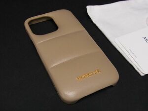 ■新品同様■ MONCLER モンクレール レザー iPhone13 Pro 対応 スマホケース アイフォンケース ブラウン系 BE5322