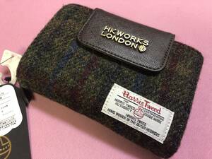 ◆ハリスツイード×コシノヒロコ　コラボ◆二つ折り財布　新品タグ付き　Harris Tweed　HK WORKS LONDON　小銭入れ付　お財布◆