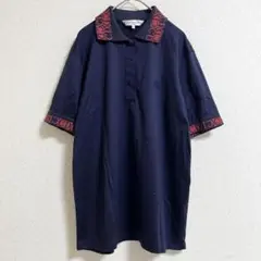 【美品】クリスチャンディオール　ポロシャツ　CDロゴ　ネイビー　コットン　L