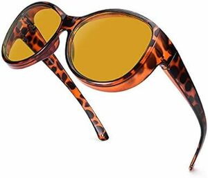 [TINHAO] オーバーサングラス 偏光オーバーグラス 夜間運転用サングラス 昼夜兼用 メガネの上から掛けられる UV紫外線カッ
