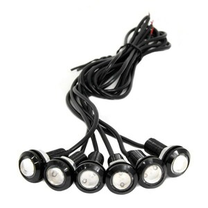 Б スポットライト LED イーグルアイ ブルー 6個セット 12V 高輝度 超小型 デイライト 18mm 防水仕様 フラッシュ ボルト 牛目