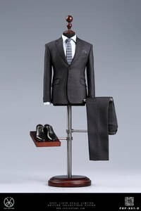 POPtoys X37C 1/6スケール 男性用ビジネススーツ ダークグレー ストライプ Men’s Suit Western-style clothes suit