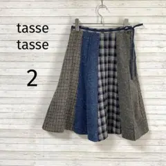 tasse tasse タスタス☆スカート【2】切り替え フレア リボン
