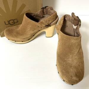 【美品】UGG DAFNI アグ　スエードサンダル　1000396 ヒール11cm US8 25cm レディース　ブラウン　＊BO