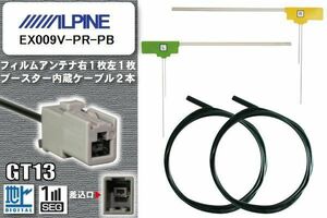 フィルムアンテナ ケーブル セット 地デジ アルパイン ALPINE 用 EX009V-PR-PB ワンセグ フルセグ 車 汎用 高感度