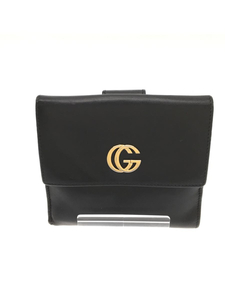 GUCCI◆スレ・破れあり/3つ折り財布/レザー/BLK/レディース/035 2149 2238