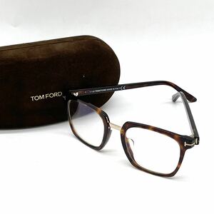 1円 極美品 TOM FORD トムフォード TF5523-F-B サングラス ウェリントン メガネ 眼鏡 52□20 145 べっ甲柄 ブルーライトカットレンズ