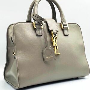 【入手困難】イヴサンローラン YVES SAINT LAURENT カバス S ハンドバッグ トート 本革レザー YSLカサンドラ金具 ベージュ レディース 鞄