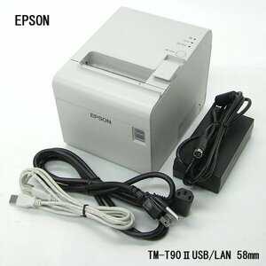 ■β 3台入荷 EPSON/エプソン サーマルプリンタTM-T90Ⅱ 211 M313B USB/100BASE-TX/DK 印字良好 カッター付58mm 【Aランク】 【0418-01】