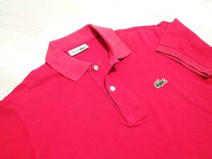 ☆定番のL1212です　☆CHEMISE LACOSTE　☆ラコステ　☆70～80年代　☆鹿の子　☆半袖ポロシャツ　☆ピンク　☆メンズ　☆サイズ3　☆M 