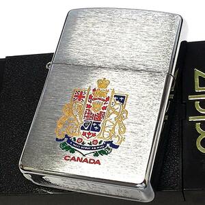 ZIPPO ライター カナダ 国章 1点物 ジッポ レア 2002年製 オンタリオ州 おしゃれ ビンテージ 廃盤 ヴィンテージ シルバー