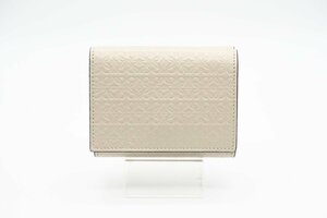 ☆安心の３大保証☆ ABランク ≪LOEWE ロエベ /三つ折り財布≫ C499TR2X01 エンボスシルクカーフ リピート トライフォールド ウォレット 美