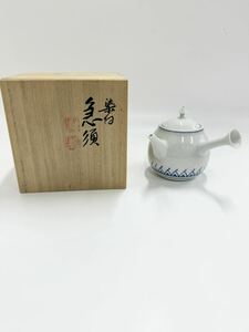 煎茶道具 染白　急須　茶道具 茶器 コレクター　箱付き