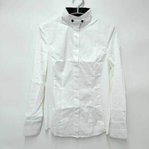 【中古・未使用品】NOEL ASMAR EQUESTRIAN SIGNATURE SHOW SHIRT ハイネック 長袖 シャツ XS ホワイト レディース 乗馬