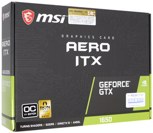 【中古】MSI製グラボ GeForce GTX 1650 AERO ITX 4G OCV1 PCIExp 4GB 元箱あり [管理:1050015927]