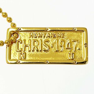 【1円スタート】Christian Dior クリスチャンディオール GP プレート ボールチェーン ゴールド ネックレス 271517