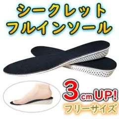 【3cm UP】 シークレットインソール 中敷き 身長アップ レディース メンズ