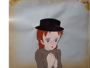 なつかしの世界名作アニメ　高畑勲さん監督／宮崎駿さん画面構成作品「赤毛のアン」■P・帽子をかぶったアンのセル画です