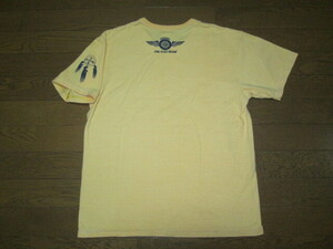 良好 THE FLAT HEAD フラットヘッド FLATHEAD ロゴ Tシャツ THC-60W ライトイエロー NEW HUMAN スモールロゴ FLYING WHEEL 40 / RJB R.J.B